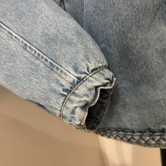 A Loves A Denim Braided Crew Neck Open Front Long Sleeve Jacket Size XL - rare! - Picture 4 of 13